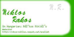 miklos rakos business card